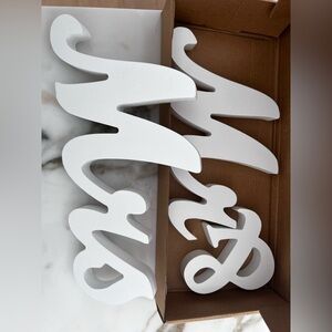 White Mr & Mrs Tabletop Letters Wedding Engagement